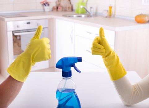 Professional home cleaner preparing a Chelsea living room for cleaning