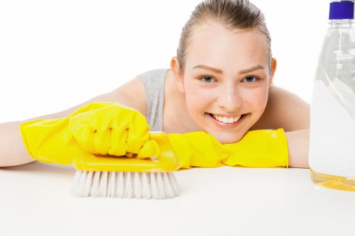 Local office cleaning service in Chelsea polishing floors and desks